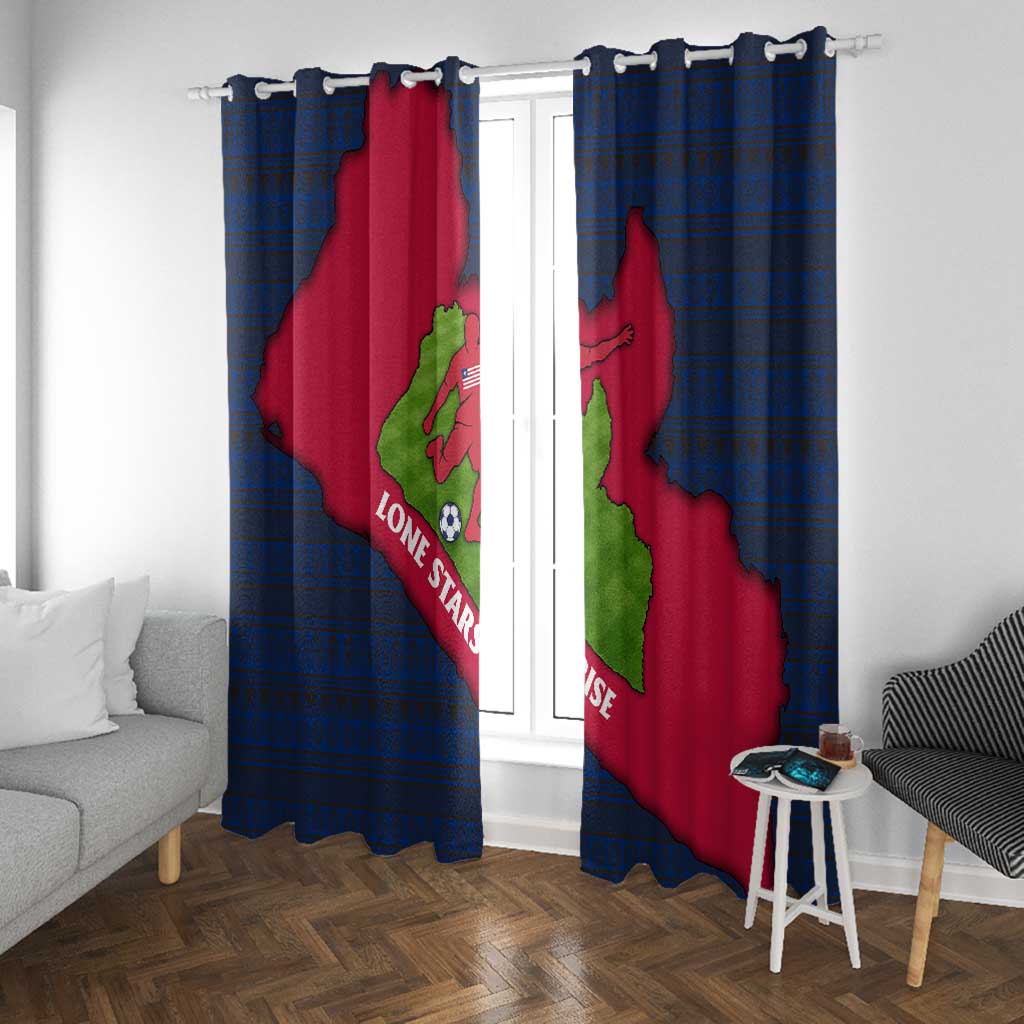 Liberia Lone Stars Rise Football Window Curtain Map Graphic and National Flag - African Pride