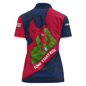 Liberia Lone Stars Rise Football Women Polo Shirt Map Graphic and National Flag - African Pride