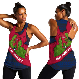 Liberia Lone Stars Rise Football Women Racerback Tank Map Graphic and National Flag - African Pride