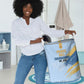 Prince Hall Freemasonry Laundry Basket Vintage Brush Stroke Masonic Blue Gold Graphic
