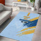 Prince Hall Freemasonry Area Rug Vintage Brush Stroke Masonic Blue Gold Graphic