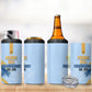 Prince Hall Freemasonry 4 in 1 Can Cooler Tumbler Vintage Brush Stroke Masonic Blue Gold Graphic
