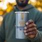 Prince Hall Freemasonry 4 in 1 Can Cooler Tumbler Vintage Brush Stroke Masonic Blue Gold Graphic