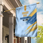 Prince Hall Freemasonry Garden Flag Vintage Brush Stroke Masonic Blue Gold Graphic