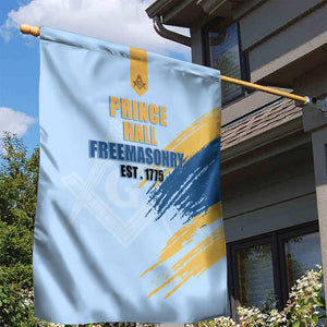 Prince Hall Freemasonry Garden Flag Vintage Brush Stroke Masonic Blue Gold Graphic