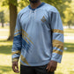 Prince Hall Freemasonry Hockey Jersey Vintage Brush Stroke Masonic Blue Gold Graphic