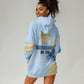 Prince Hall Freemasonry Hoodie Dress Vintage Brush Stroke Masonic Blue Gold Graphic