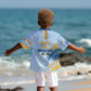 Prince Hall Freemasonry Kid Hawaiian Shirt Vintage Brush Stroke Masonic Blue Gold Graphic