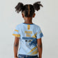 Prince Hall Freemasonry Kid T shirt Vintage Brush Stroke Masonic Blue Gold Graphic