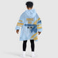 Prince Hall Freemasonry Kid Wearable Blanket Hoodie Vintage Brush Stroke Masonic Blue Gold Graphic