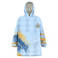 Prince Hall Freemasonry Kid Wearable Blanket Hoodie Vintage Brush Stroke Masonic Blue Gold Graphic