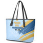 Prince Hall Freemasonry Leather Tote Bag Vintage Brush Stroke Masonic Blue Gold Graphic