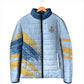 Prince Hall Freemasonry Padded Jacket Vintage Brush Stroke Masonic Blue Gold Graphic