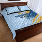 Prince Hall Freemasonry Quilt Bed Set Vintage Brush Stroke Masonic Blue Gold Graphic