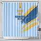 Prince Hall Freemasonry Shower Curtain Vintage Brush Stroke Masonic Blue Gold Graphic