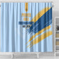 Prince Hall Freemasonry Shower Curtain Vintage Brush Stroke Masonic Blue Gold Graphic