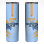 Prince Hall Freemasonry Skinny Tumbler Vintage Brush Stroke Masonic Blue Gold Graphic