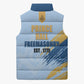 Prince Hall Freemasonry Sleeveless Puffer Jacket Vintage Brush Stroke Masonic Blue Gold Graphic