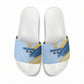 Prince Hall Freemasonry Slide Sandals Vintage Brush Stroke Masonic Blue Gold Graphic