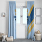 Prince Hall Freemasonry Window Curtain Vintage Brush Stroke Masonic Blue Gold Graphic