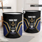 Personalized Prince Hall Freemasonry Laundry Basket Royal Blue Gold Masonic Geometric Legacy Graphic