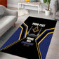 Personalized Prince Hall Freemasonry Area Rug Royal Blue Gold Masonic Geometric Legacy Graphic