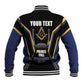 Personalized Prince Hall Freemasonry Baseball Jacket Royal Blue Gold Masonic Geometric Legacy Graphic