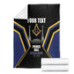 Personalized Prince Hall Freemasonry Blanket Royal Blue Gold Masonic Geometric Legacy Graphic