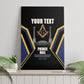 Personalized Prince Hall Freemasonry Canvas Wall Art Royal Blue Gold Masonic Geometric Legacy Graphic