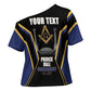 Personalized Prince Hall Freemasonry Cross Shoulder Shirt Royal Blue Gold Masonic Geometric Legacy Graphic