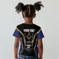 Personalized Prince Hall Freemasonry Kid T shirt Royal Blue Gold Masonic Geometric Legacy Graphic