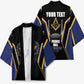 Personalized Prince Hall Freemasonry Kimono Royal Blue Gold Masonic Geometric Legacy Graphic