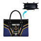 Personalized Prince Hall Freemasonry Leather Bag Royal Blue Gold Masonic Geometric Legacy Graphic