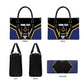 Personalized Prince Hall Freemasonry Leather Bag Royal Blue Gold Masonic Geometric Legacy Graphic