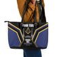 Personalized Prince Hall Freemasonry Leather Tote Bag Royal Blue Gold Masonic Geometric Legacy Graphic