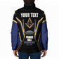 Personalized Prince Hall Freemasonry Padded Jacket Royal Blue Gold Masonic Geometric Legacy Graphic