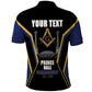 Personalized Prince Hall Freemasonry Polo Shirt Royal Blue Gold Masonic Geometric Legacy Graphic