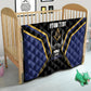 Personalized Prince Hall Freemasonry Quilt Royal Blue Gold Masonic Geometric Legacy Graphic
