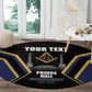 Personalized Prince Hall Freemasonry Round Carpet Royal Blue Gold Masonic Geometric Legacy Graphic
