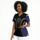 Personalized Prince Hall Freemasonry Scrub Top Royal Blue Gold Masonic Geometric Legacy Graphic