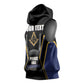 Personalized Prince Hall Freemasonry Sleeveless Hoodie Royal Blue Gold Masonic Geometric Legacy Graphic