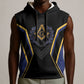 Personalized Prince Hall Freemasonry Sleeveless Hoodie Royal Blue Gold Masonic Geometric Legacy Graphic