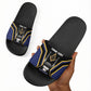 Personalized Prince Hall Freemasonry Slide Sandals Royal Blue Gold Masonic Geometric Legacy Graphic