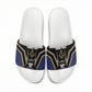 Personalized Prince Hall Freemasonry Slide Sandals Royal Blue Gold Masonic Geometric Legacy Graphic