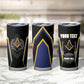 Personalized Prince Hall Freemasonry Tumbler Cup Royal Blue Gold Masonic Geometric Legacy Graphic