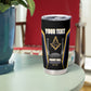 Personalized Prince Hall Freemasonry Tumbler Cup Royal Blue Gold Masonic Geometric Legacy Graphic