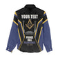Personalized Prince Hall Freemasonry Women Casual Shirt Royal Blue Gold Masonic Geometric Legacy Graphic