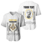 Personalized Prince Hall Freemasonry Baseball Jersey Masonic Square And Compass Vintage Gold Pillar Illustration