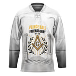 Personalized Prince Hall Freemasonry Hockey Jersey Masonic Square And Compass Vintage Gold Pillar Illustration