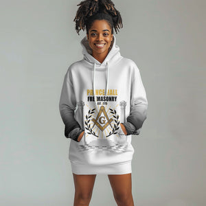 Personalized Prince Hall Freemasonry Hoodie Dress Masonic Square And Compass Vintage Gold Pillar Illustration